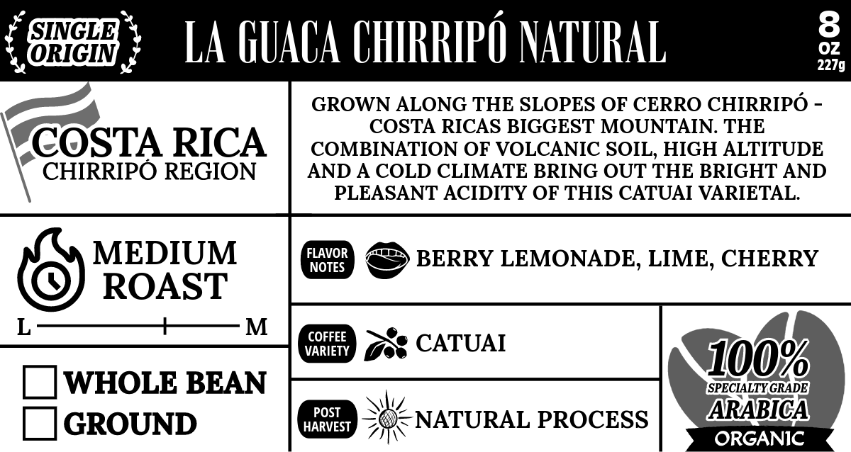 
                  
                    LA GUACA CHIRRIPÓ NATURAL, COSTA RICA - Bauer's Brew
                  
                