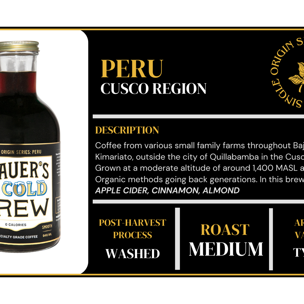 
                  
                    PERU COLD BREW - Bauer's Brew
                  
                